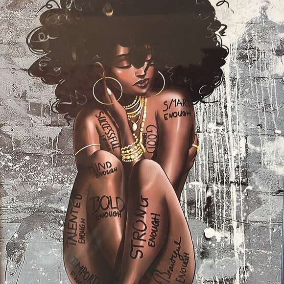 Other - New Handcrafted Inspirational African American Black Queen Wall Canvas Painting